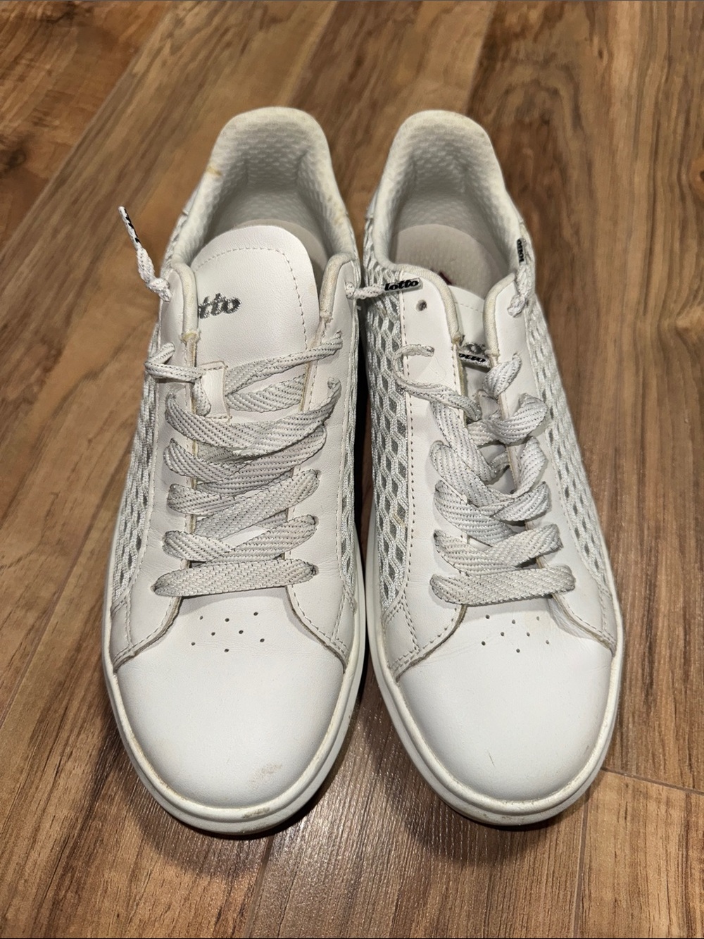 White women’s Casual Lace-Up Sneakers with a little sparkle